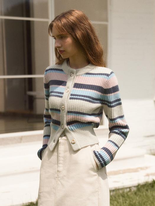TASMANIA WOOL STRIPE CARDIGAN (2COLOR)