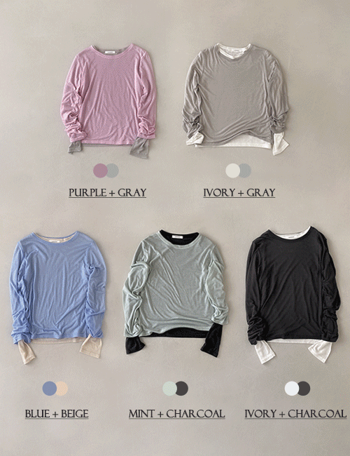 니썸 [얼리썸머🤍색감맛집/자체제작티셔츠/고퀄리티][n.moment]레이어드텐셀티셔츠 - 6color