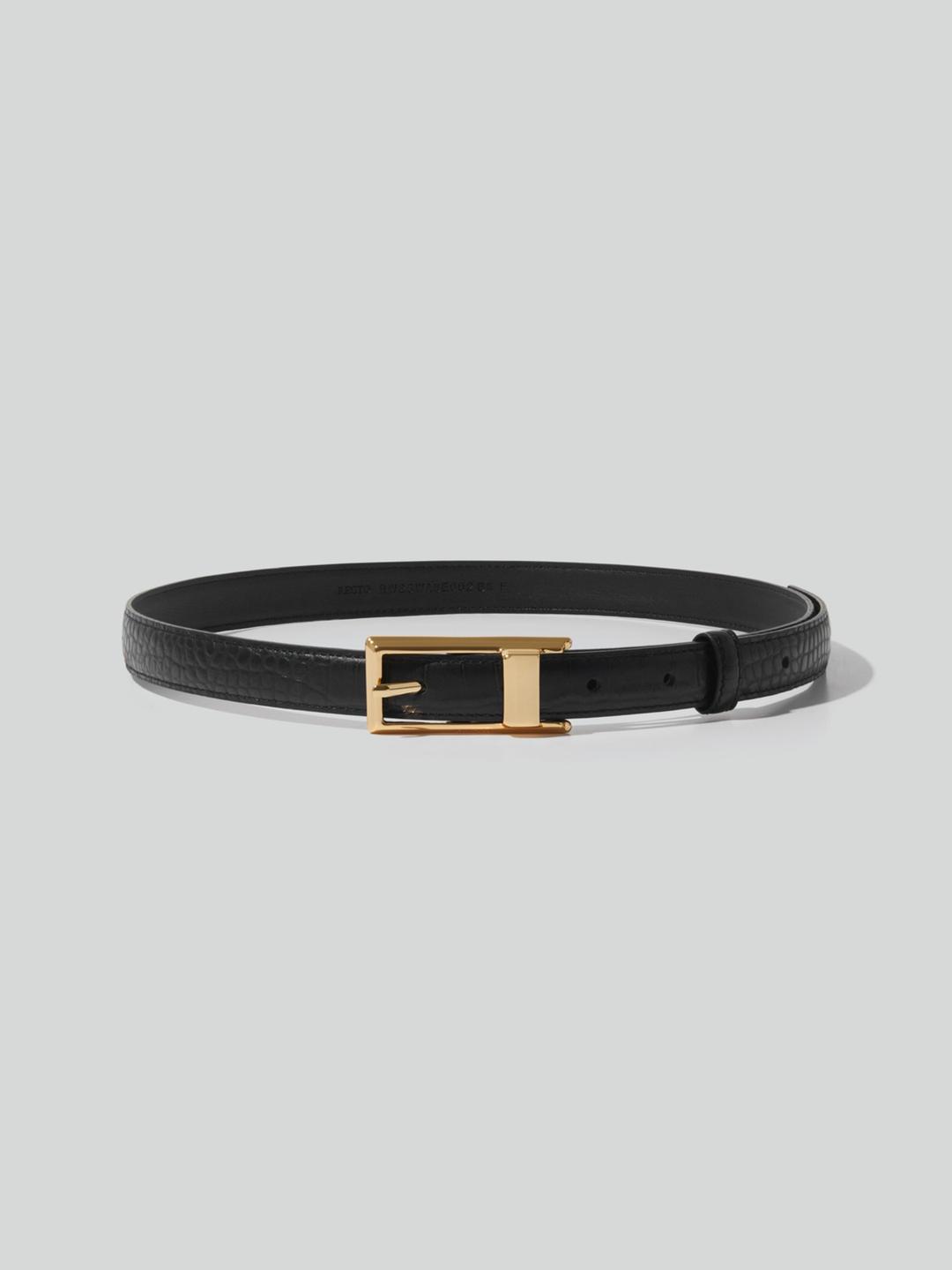 SIGNATURE SQUARE BUCKLE BELT (BLACK)