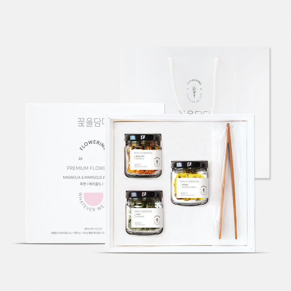 부모님선물 미니꽃차 3종 선물세트(메,쑥,목)
