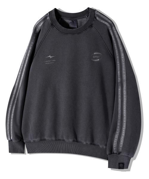 심볼 로고 래글런 트랙 맨투맨 GMT-155_피그먼트 블랙