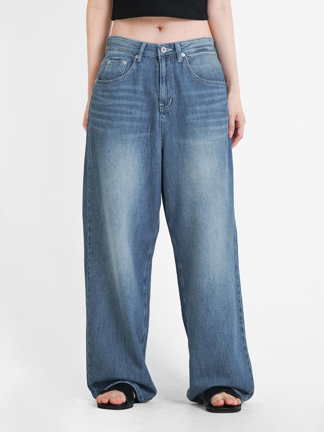 에런 와이드 데님팬츠