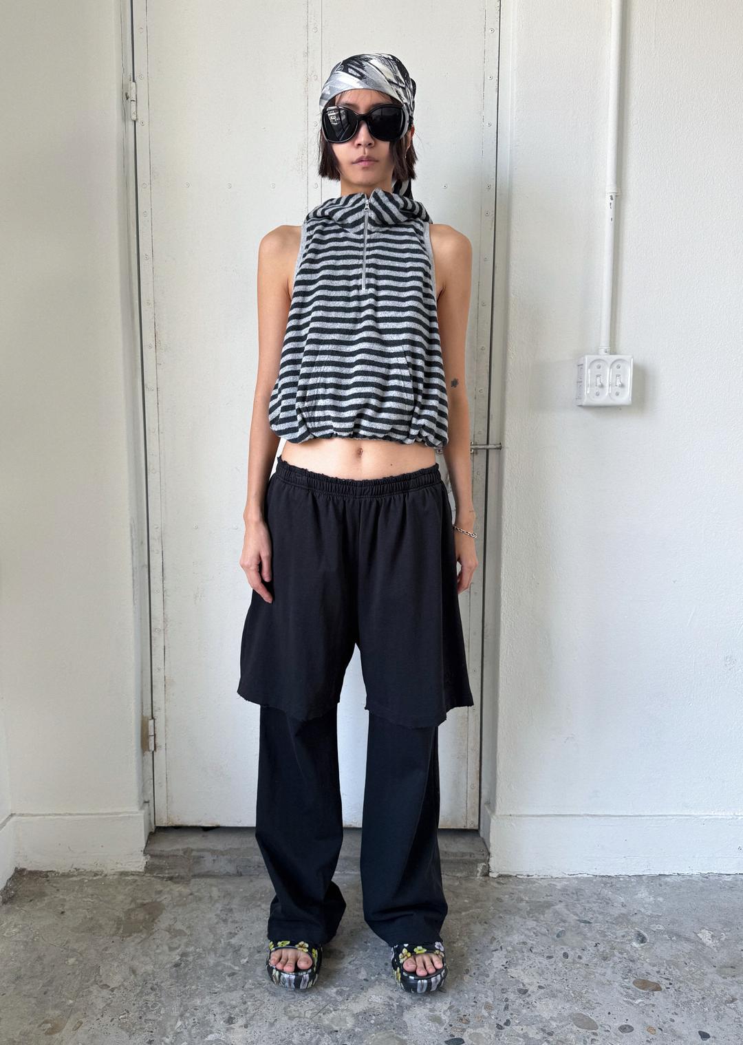 [5/28 Delivery] SHORTS LAYERED SWEATPANTS BLACK