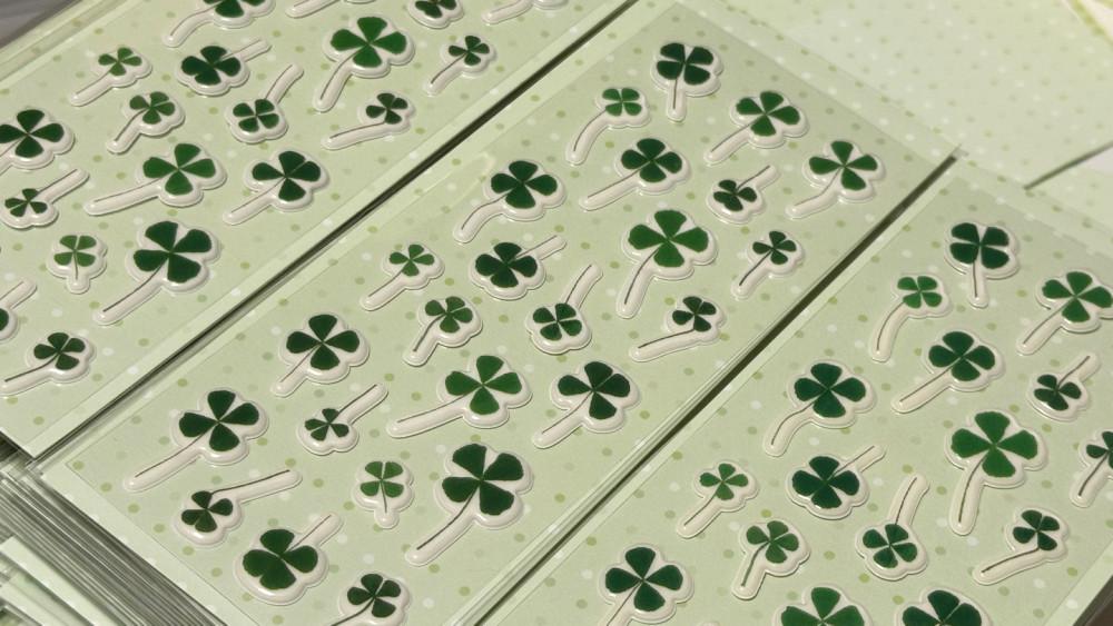 [러브송러브뽀빠이] 진짜 정말 행운! 클로버 스티커 / 입체 스티커 / 생화 클로버 스티커