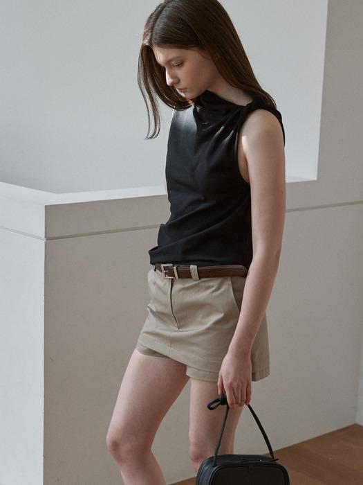 COTTON MINI SKIRT SHORTS_BEIGE