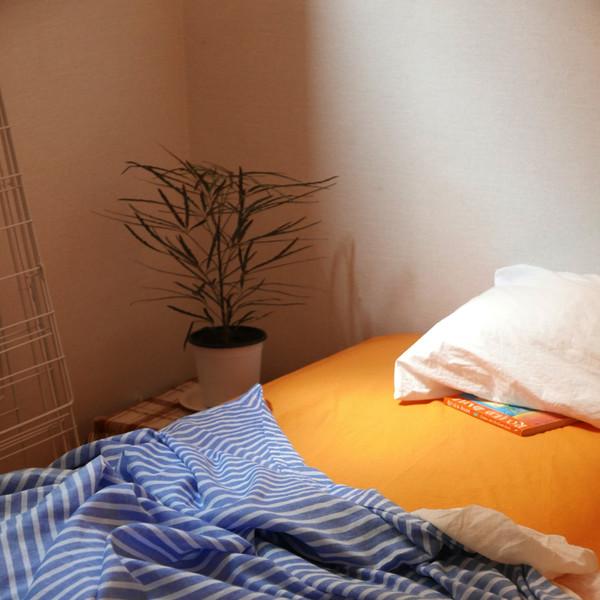 [BLANKET] LINEN FABRIC_BLUE STRIPE