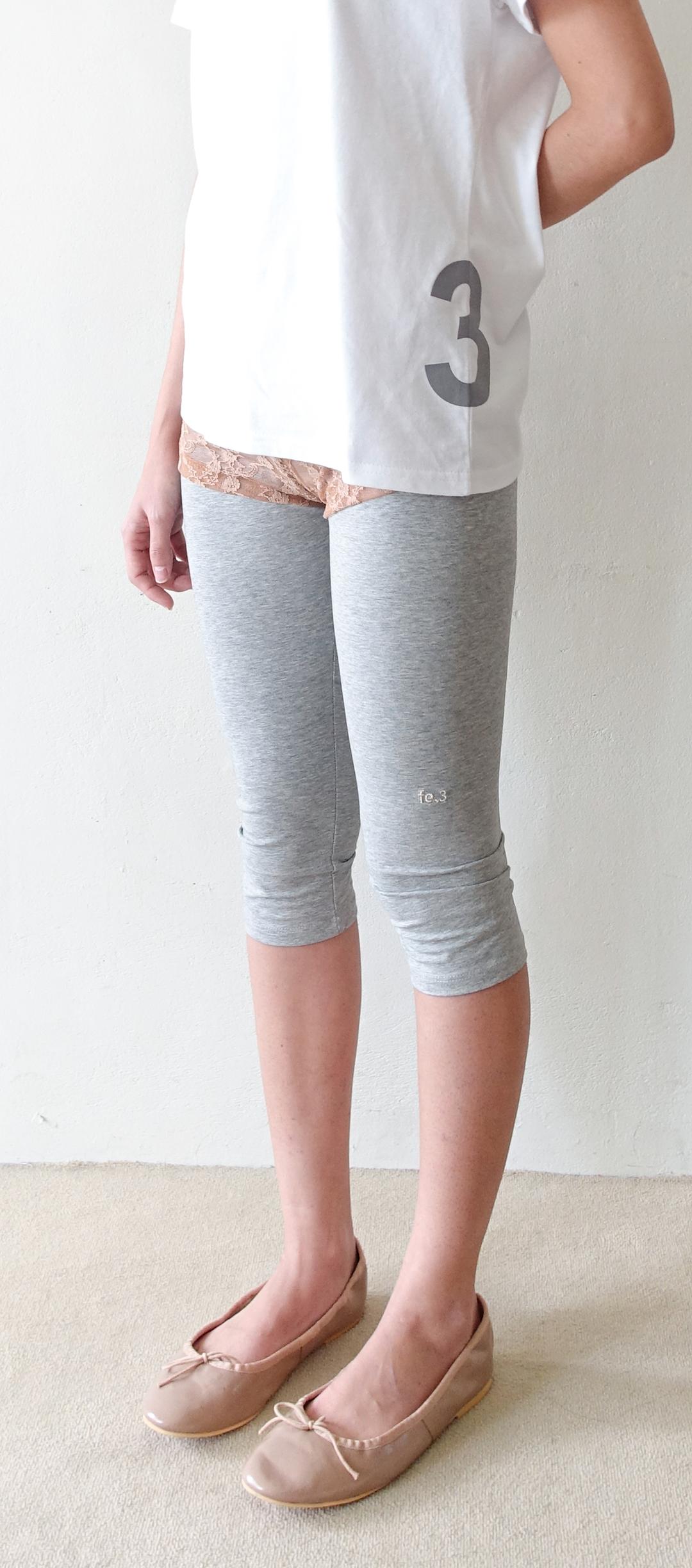 [fe.3] half leggings (melange grey)