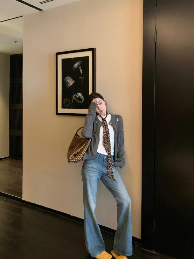 워시 디스트레스드 부츠컷 데님팬츠