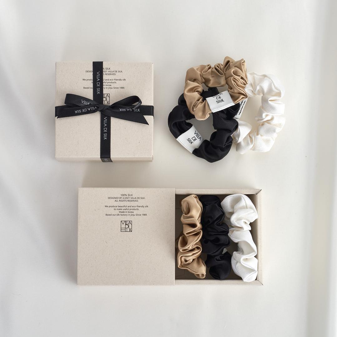 Baby scrunchie 3set (White/Beige/Black)