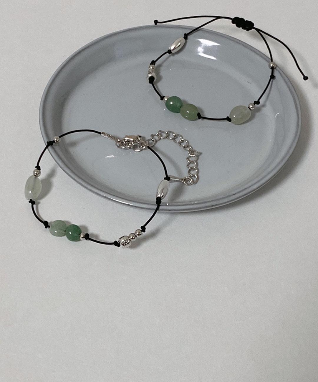 안도 [안도제작/빈티지] 그리너리 원석 매듭 팔찌