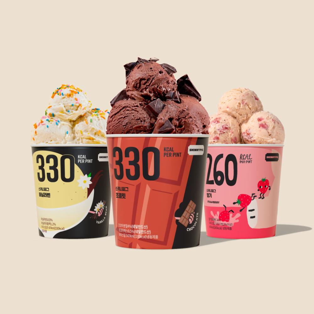 스키니피그 아이스크림 3개 세트 (관련 법규상 다이어트 제품이나, 저칼로리 아이스크림으로 분류되지 않음)