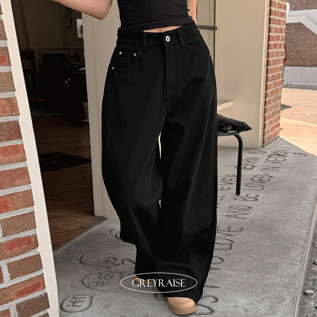 그레이레이즈 [밑단버튼/허얇골넓🖤] 옆폴딩벌룬스냅와이드팬츠 (2color)
