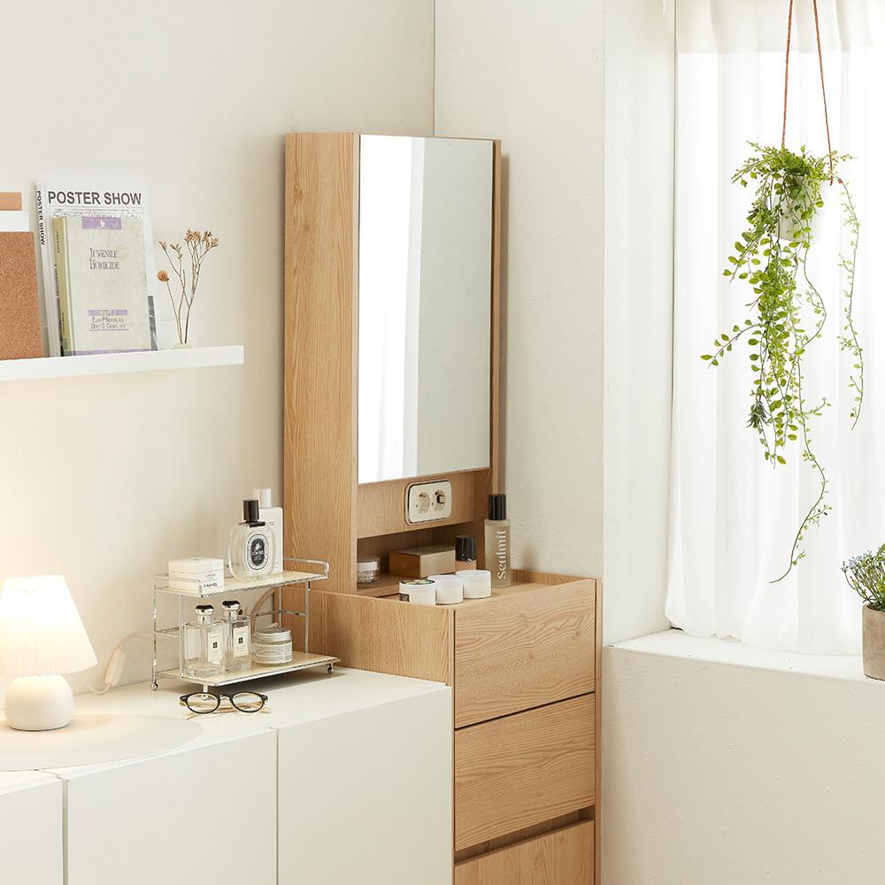 트루베퍼니처 바오 입식 수납거울 화장대 콘센트형