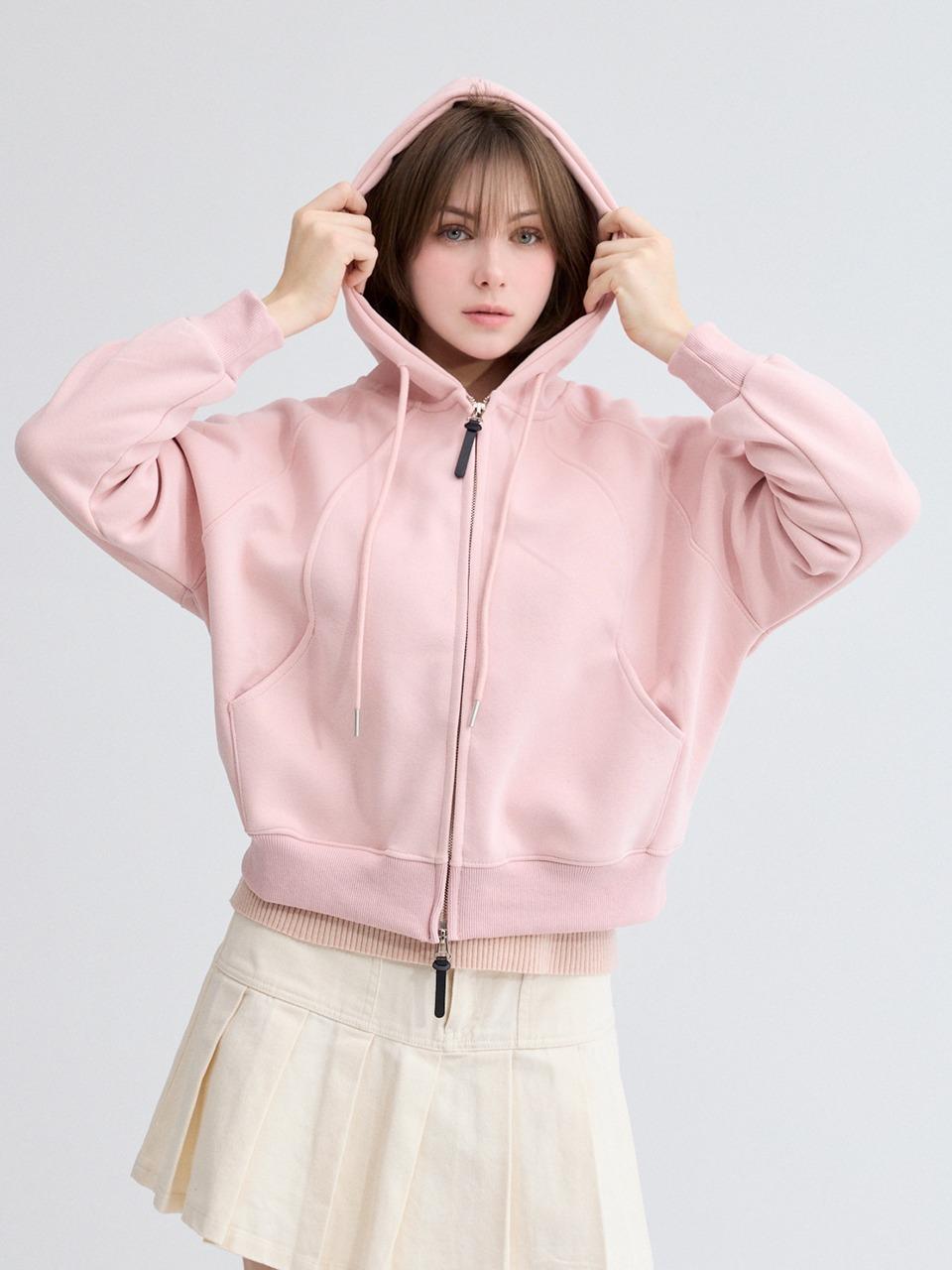 Seam Detail Hoodie Zip Up