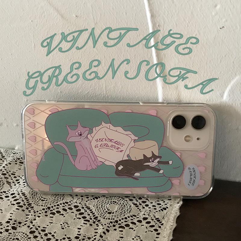 VINTAGE GREEN SOFA (clear) 아이폰케이스