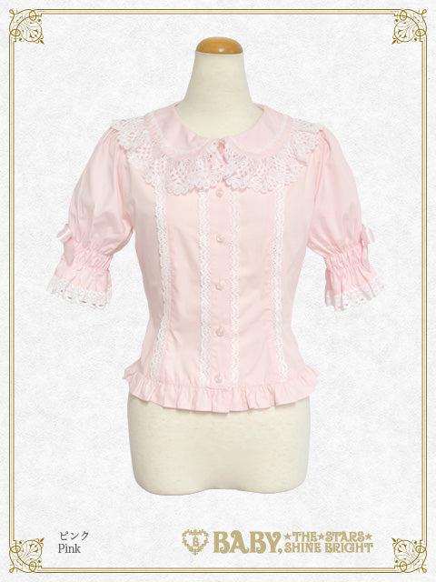 La Petite Fleur５分袖ブラウス - ピンク Pink