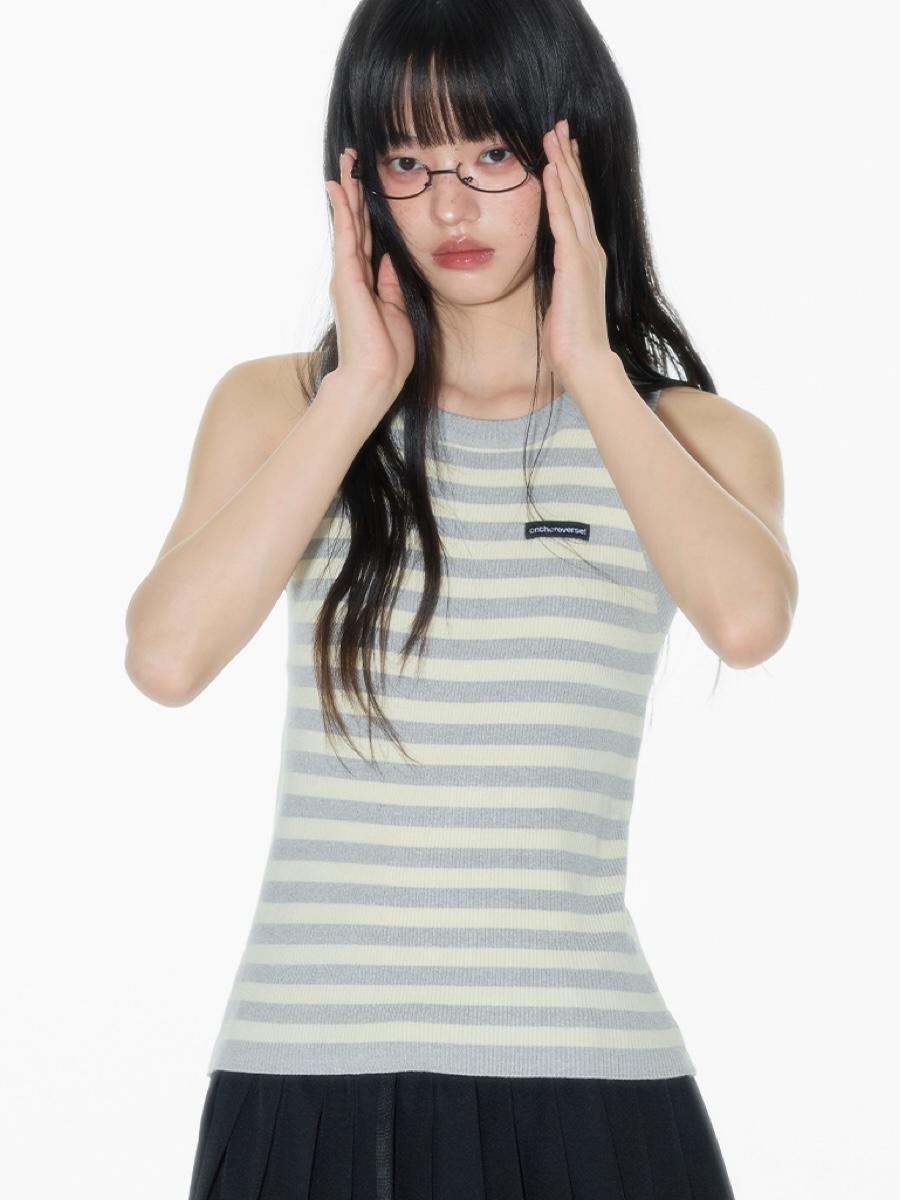 Onthereverse Logo Stripe Sleeveless (2color)