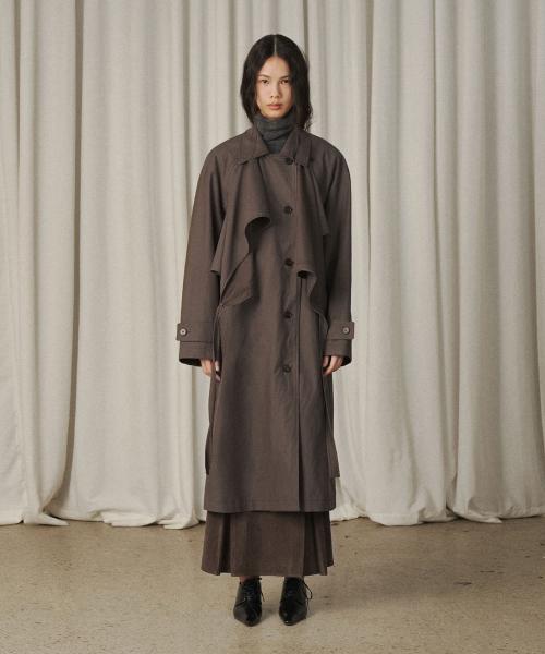 Draped Trench Coat