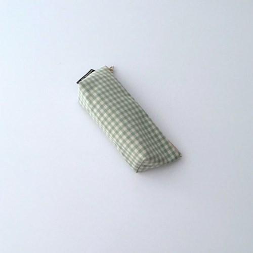 민트 체크 필통(Mint check pencil case)