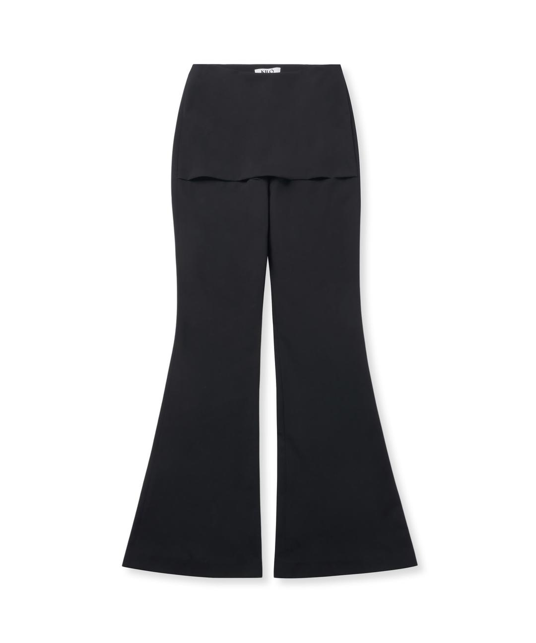 DIVIDED BOOT-CUT SLACKS (BLACK)