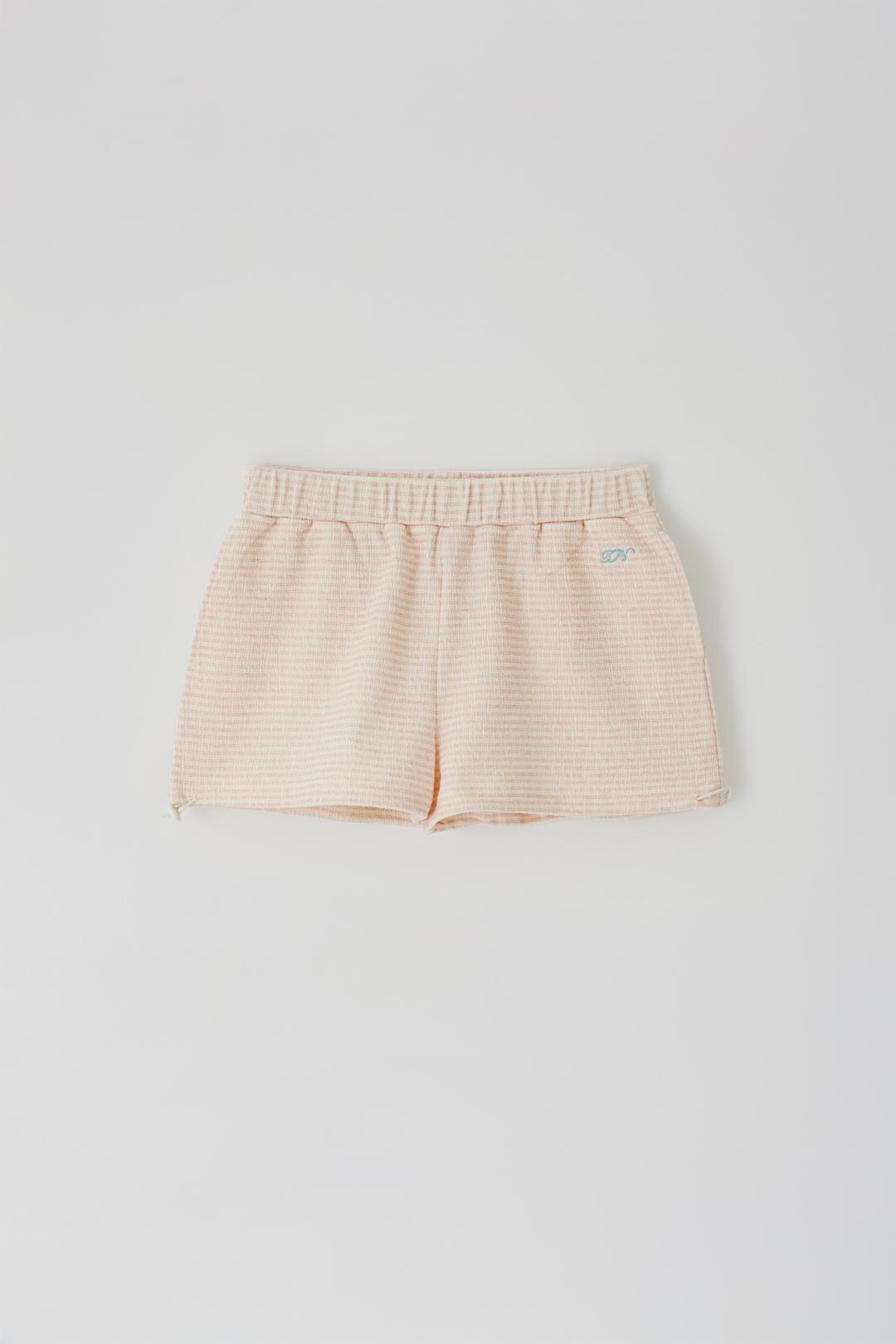 T/T Crinkle stripe shorts (pink)