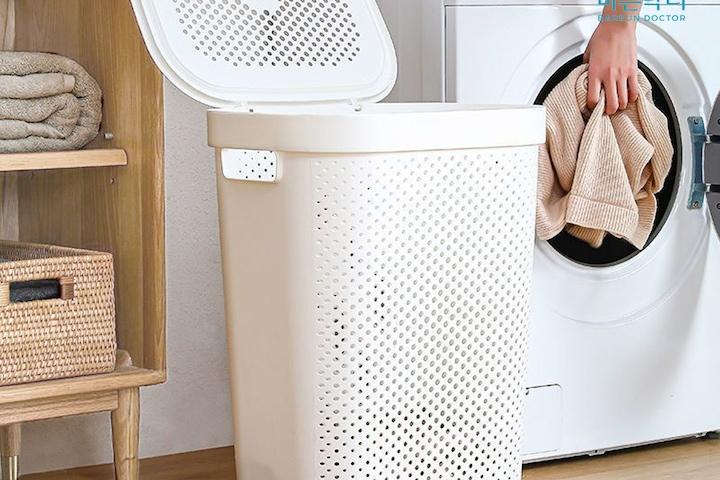 플라스틱 빨래바구니 세탁바구니 사각 빨래통 햄퍼 대용량 세탁물 보관함2size