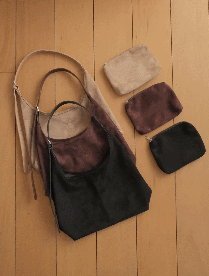 스웨이드 파우치 세트 가방