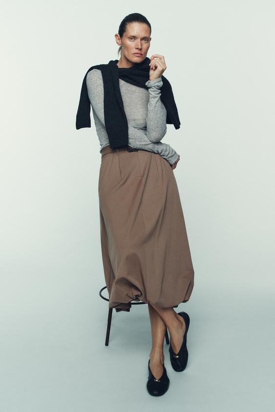 아플리케 레더 발레리나 플랫슈즈