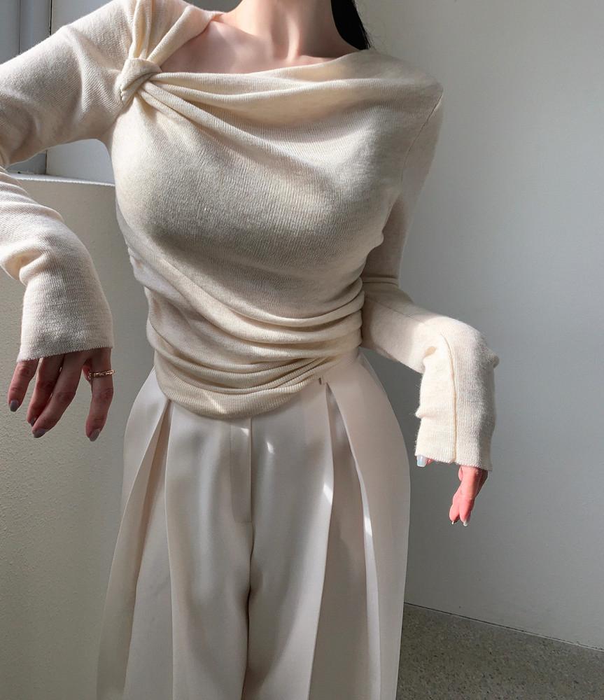 리브 드레이프 봄 니트