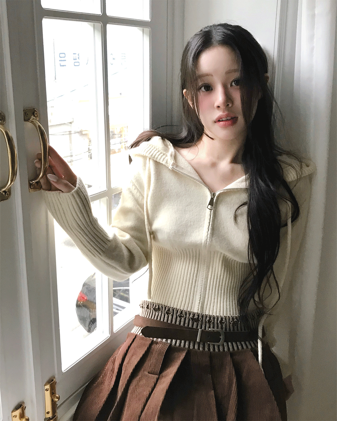 클라우드이모션 제이드 슬랜더 후드 집업 NT