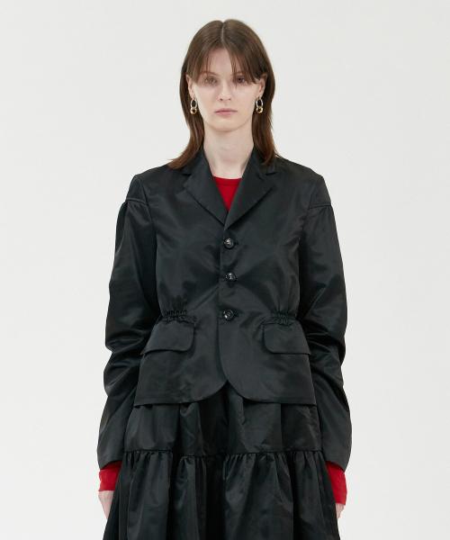 Twisted Sleeve Blazer_Black