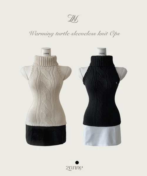 [MADE] 워밍 목폴라 나시 니트 원피스