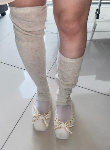 gauze half knne socks