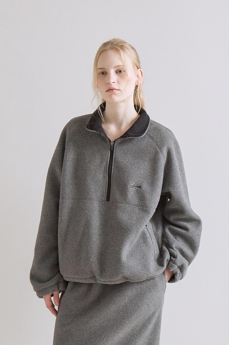 LENUEE - Marie Fleece Half Zip-up (Grey)