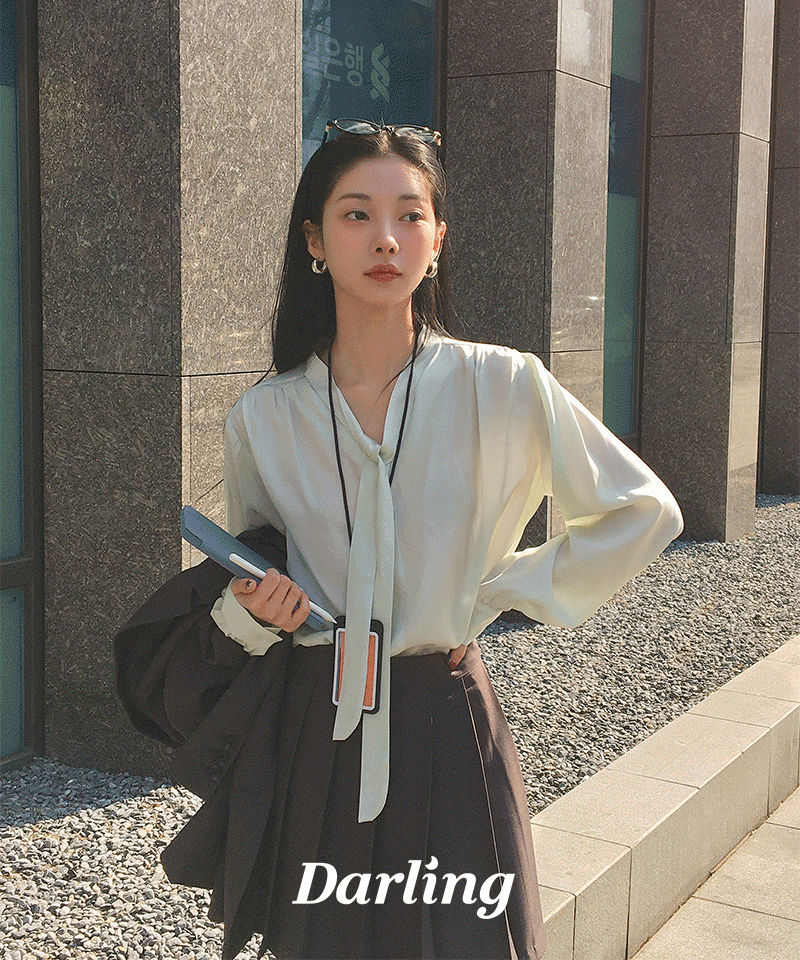 달트 [하객룩🏆][MADE]유어무드 타이 블라우스 (오피스룩, 데일리룩, 레이어드)