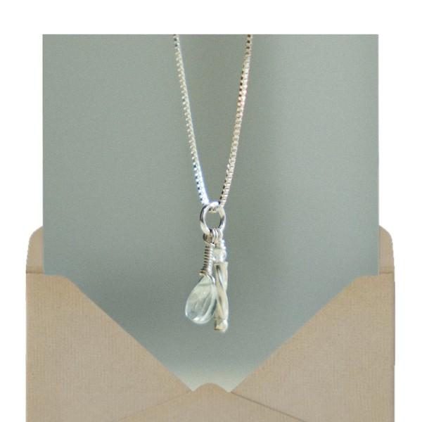 3月) 젊음의 바다, silver drop necklace