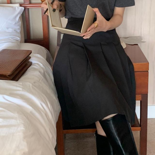 [무배] 슬로우비 메이트 플리츠 주름 미디 스커트