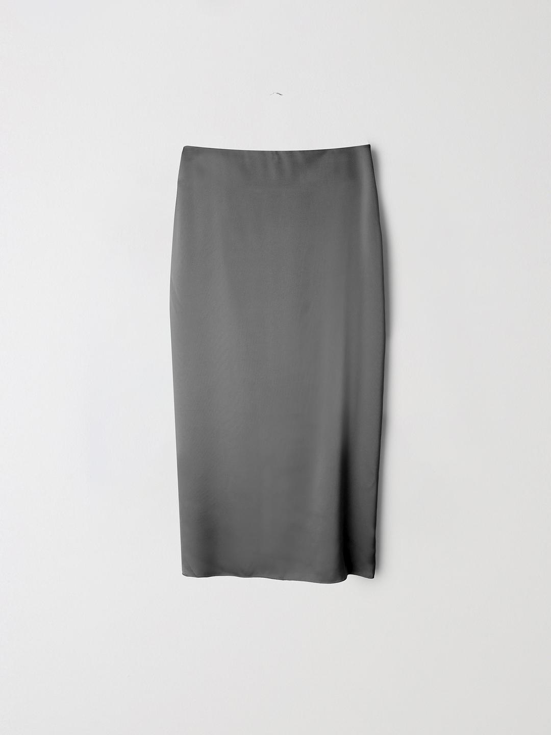 6/4 예약발송 Silky Skirt - Charcoal