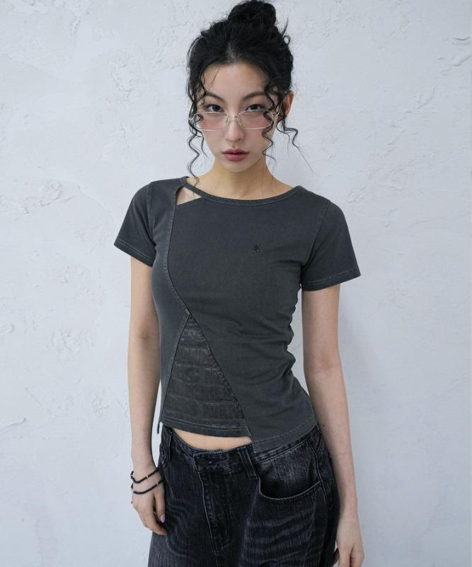 Triangle Pigment Tee CHARCOAL