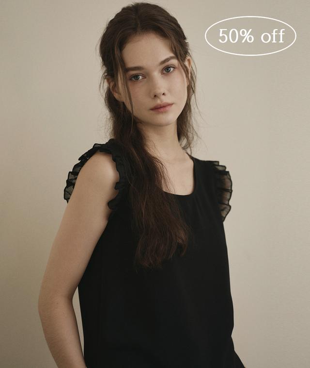 [MARY] Ruffle detail sleeveless top_2 colors (50% OFF)