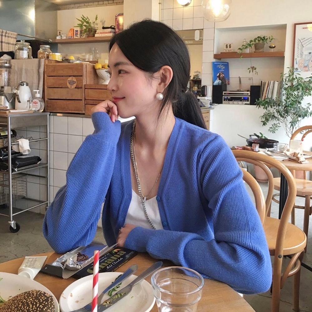 (10일 소요)골지 데일리 브이넥 가디건