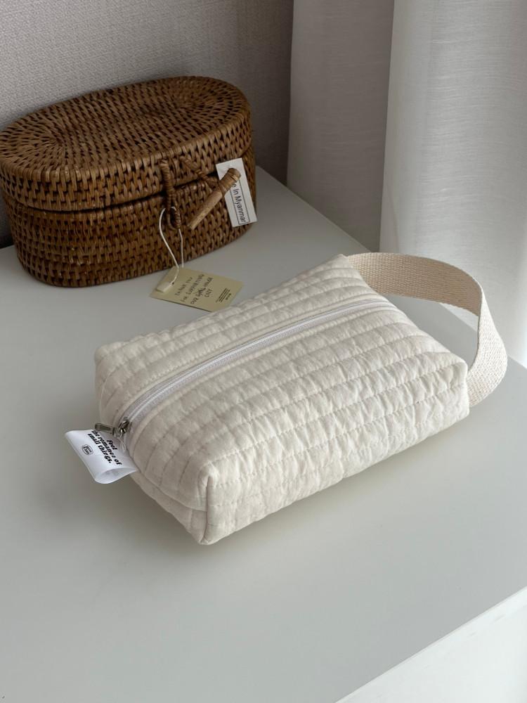 집의 조각들 핸드메이드 핸들 누빔 물티슈 커버