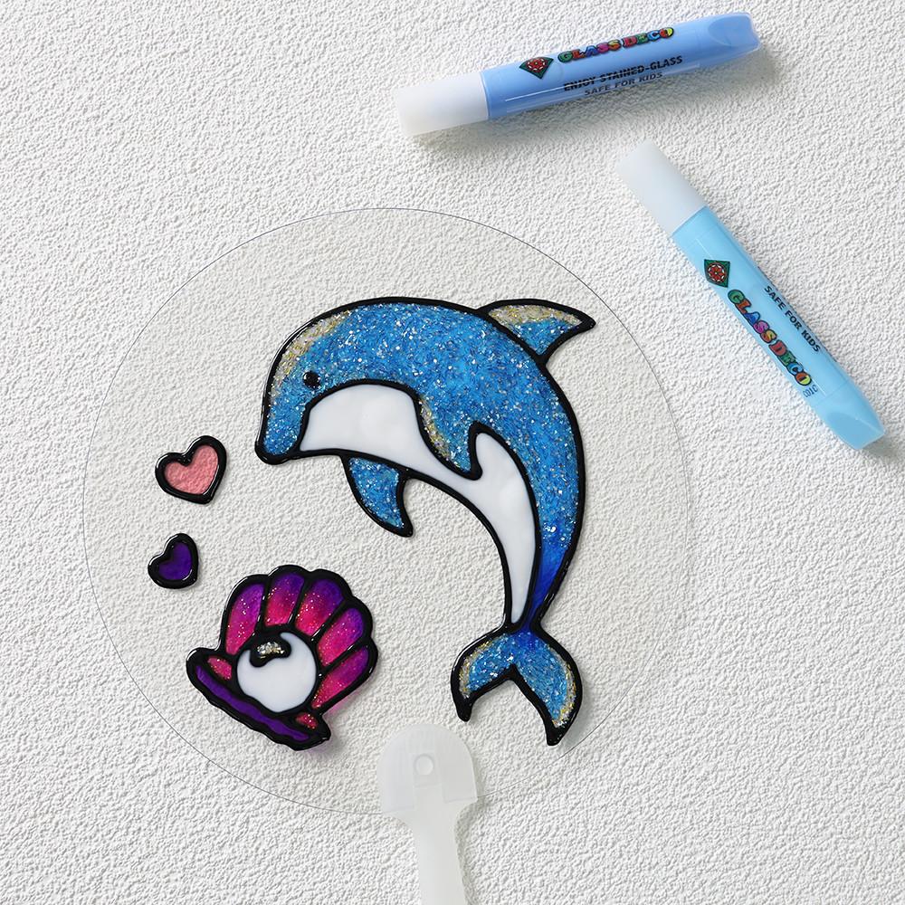 (3종) 아모스 글라스데코 키즈 3 10색세트+썸머스티커3종+부채2개 3종세트