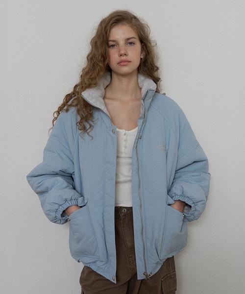 Fleece Over-Fit Padding Jumper - Light Blue