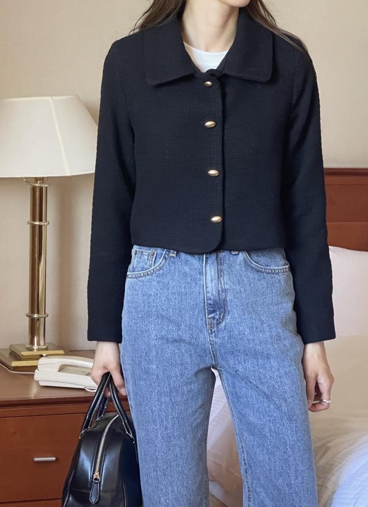 모트 빅카라 4버튼 트위드자켓 가을 간절기 결혼식 하객룩 3color