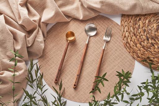 월넛 서빙스푼 포크 황동스쿱