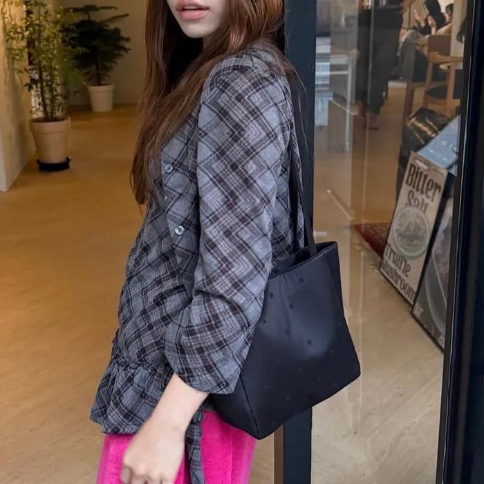 Soft tot dot bag [black] / 소프트 톤온톤 도트 백 [블랙]