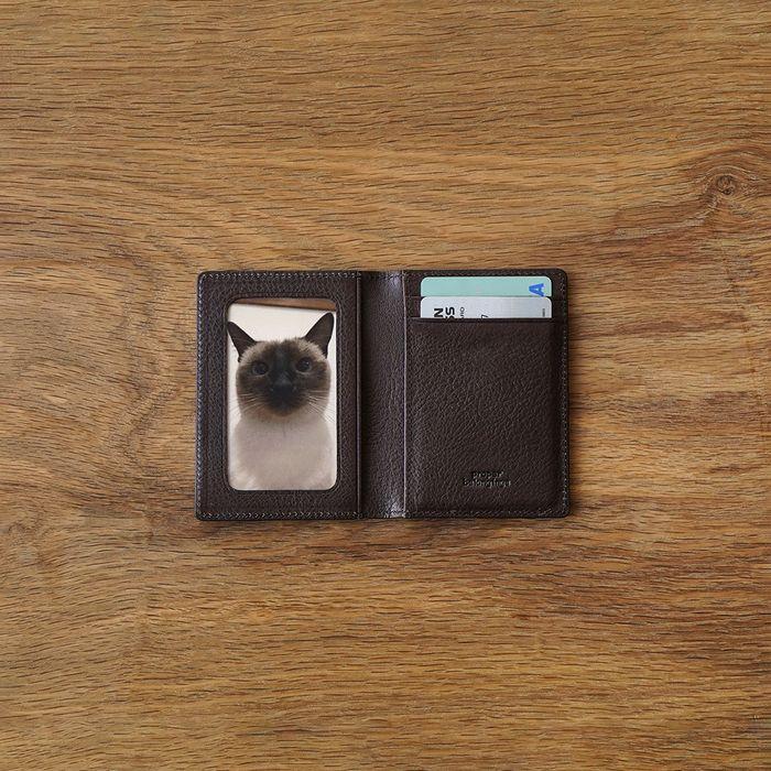Slit Frame Card Holder / Chocolate