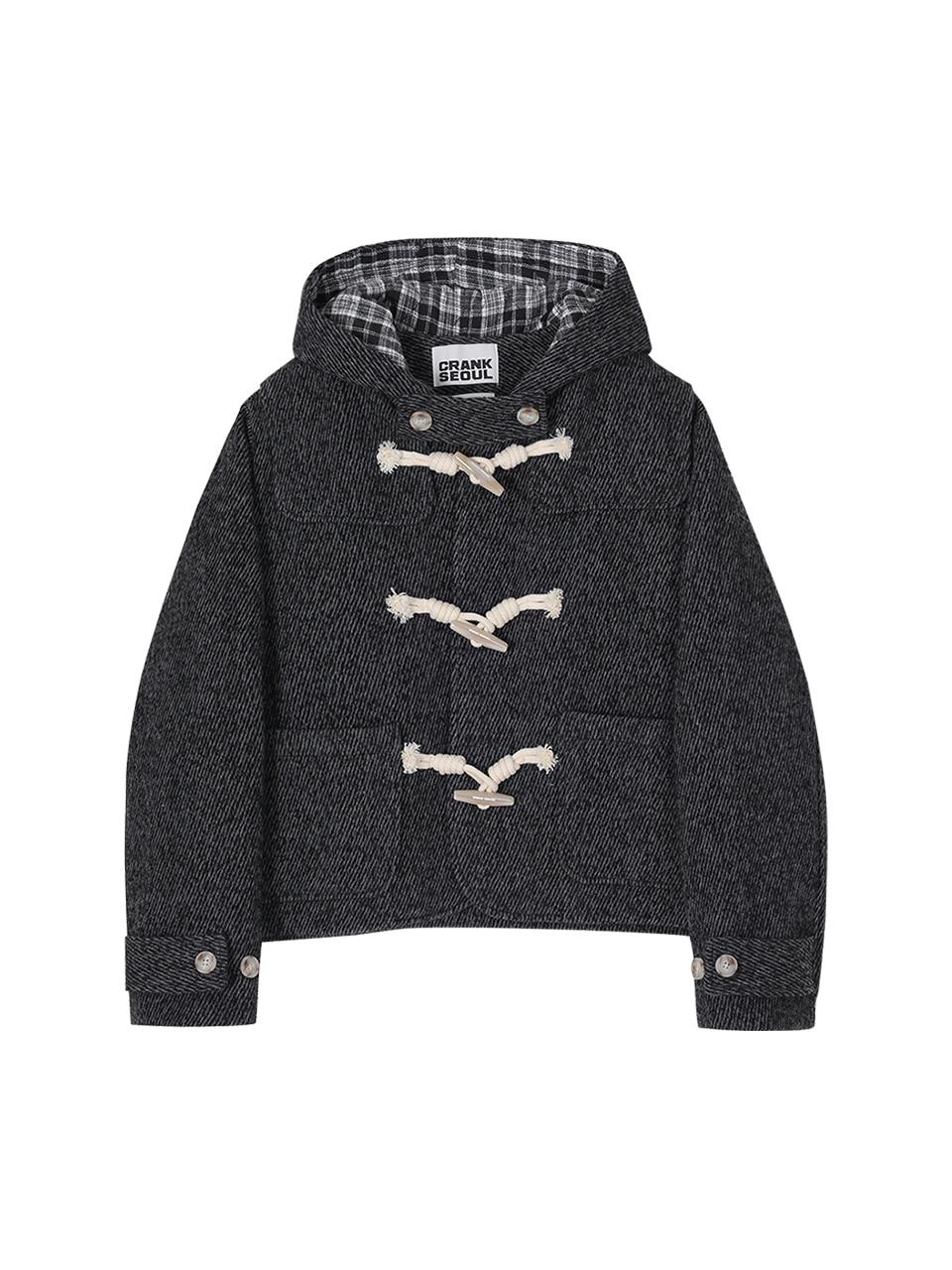 [Release 11/20] WOOL DUFFLE HALF COAT_CHARCOAL