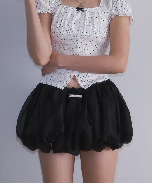 Sheer Pumpkin Mini Skirt [Black]